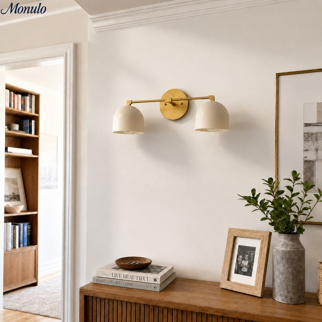 Wall Lamp Dome Shade Mid-Century Retro Design Bathroom Hallway - Lamylie