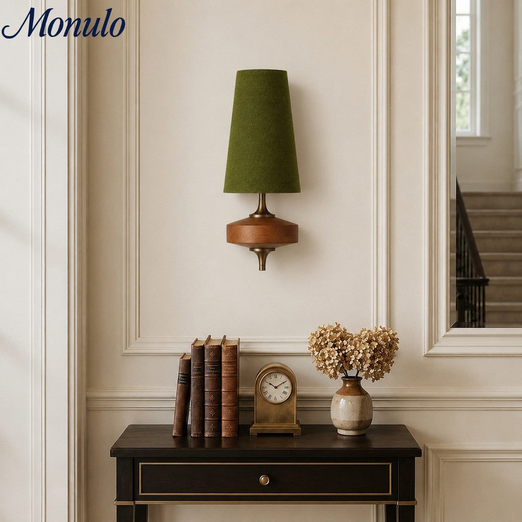 Retro Wall Lamp with Fabric Shade | Vintage Lighting for Bedroom - Lamylie