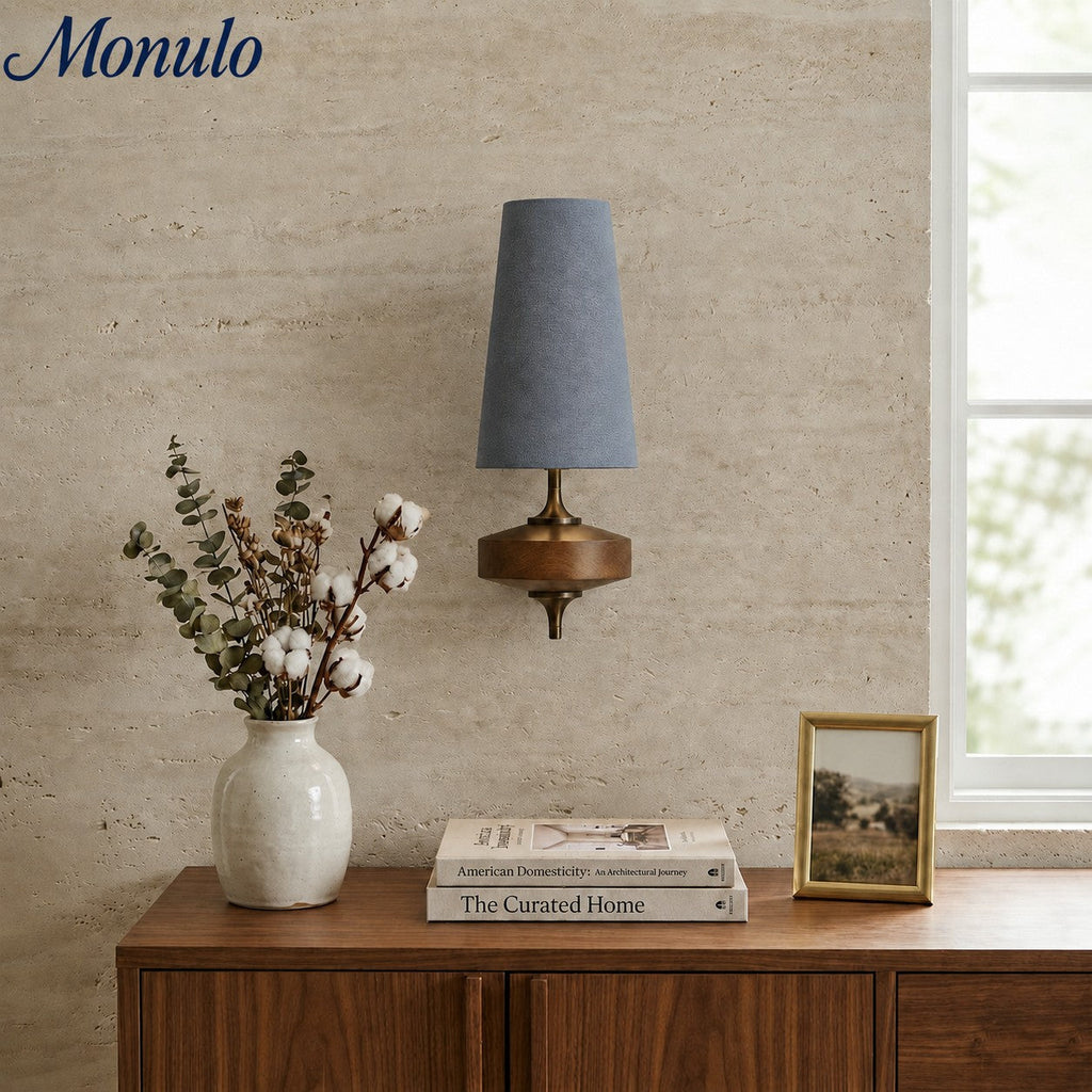 Retro Wall Lamp with Fabric Shade | Vintage Lighting for Bedroom - Lamylie