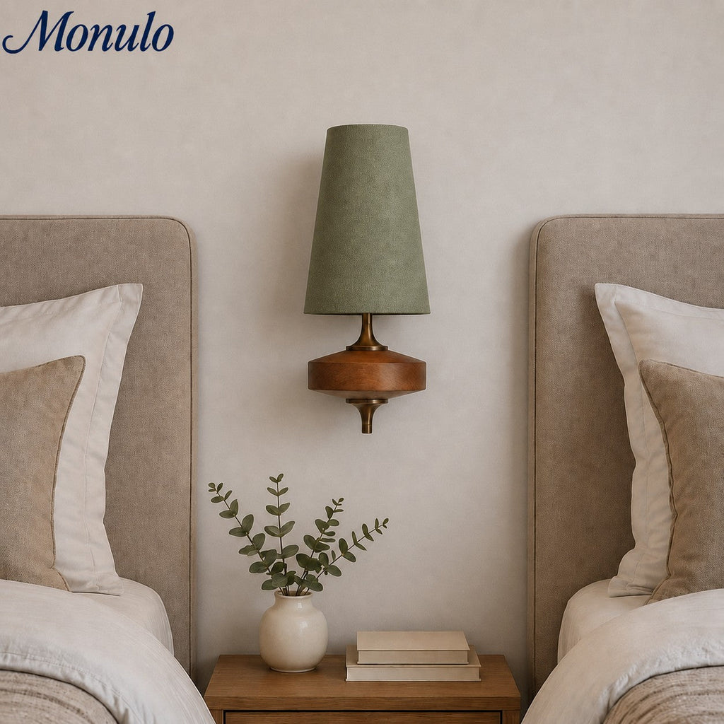 Retro Wall Lamp with Fabric Shade | Vintage Lighting for Bedroom - Lamylie