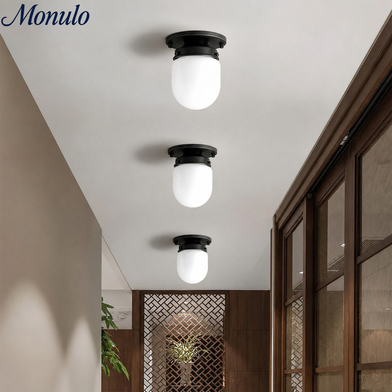 Opal Glass Wall & Ceiling Lamp Dual Function Modern Design Brass - Lamylie