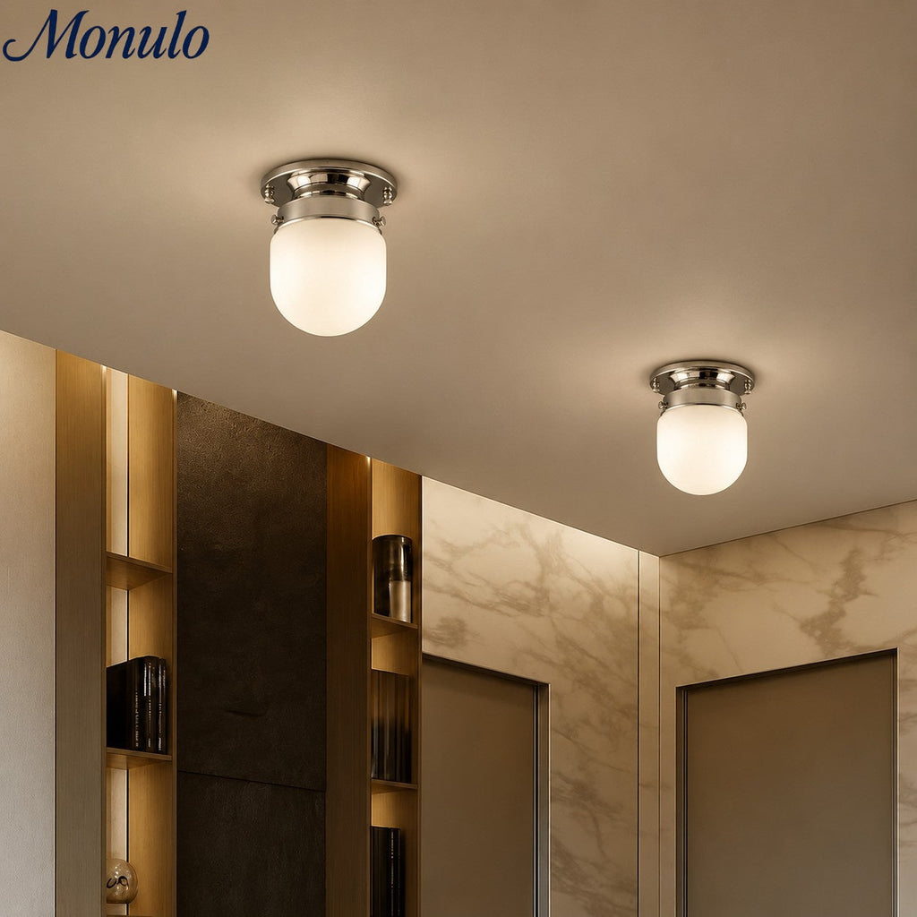 Opal Glass Wall & Ceiling Lamp Dual Function Modern Design Brass - Lamylie