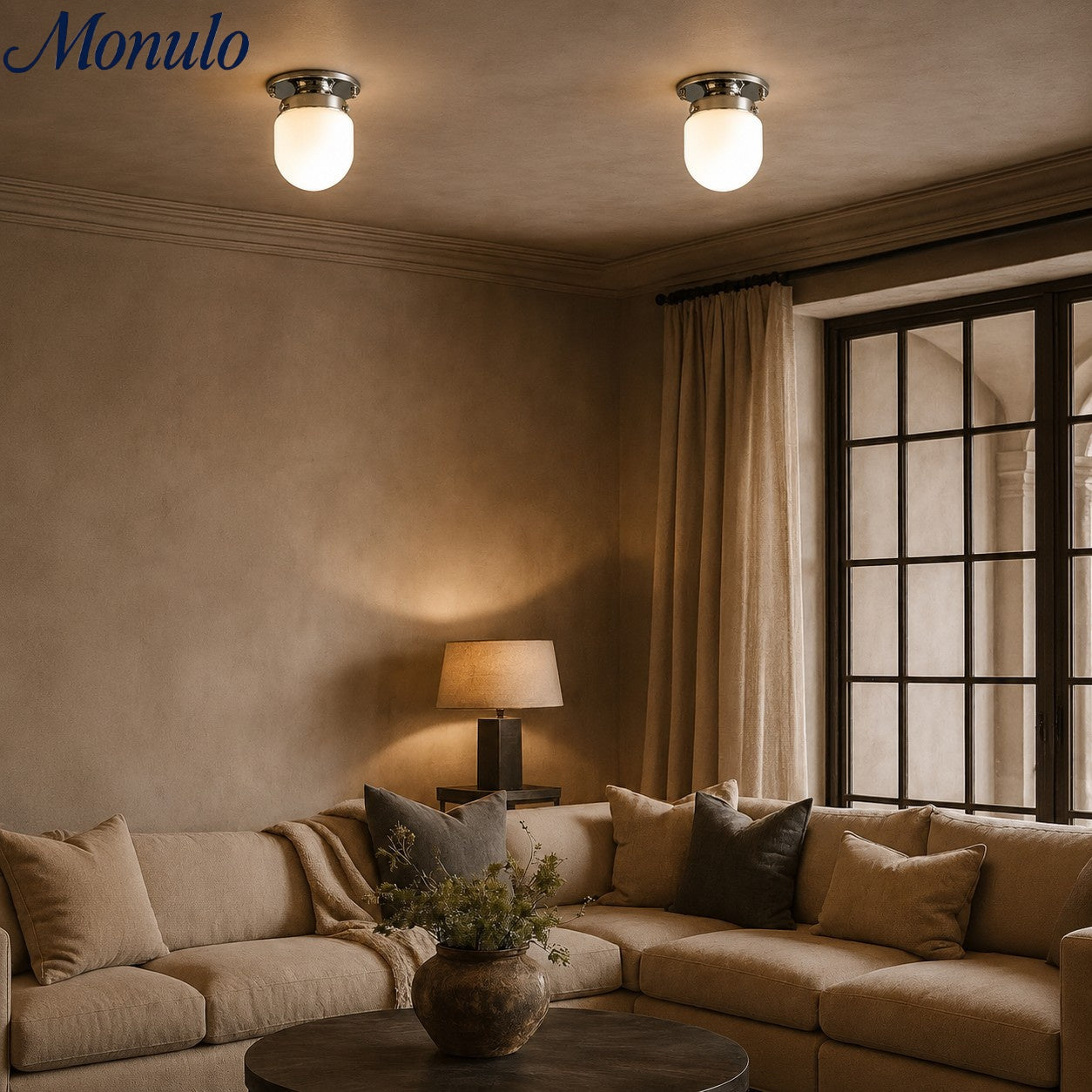 Opal Glass Wall & Ceiling Lamp Dual Function Modern Design Brass - Lamylie