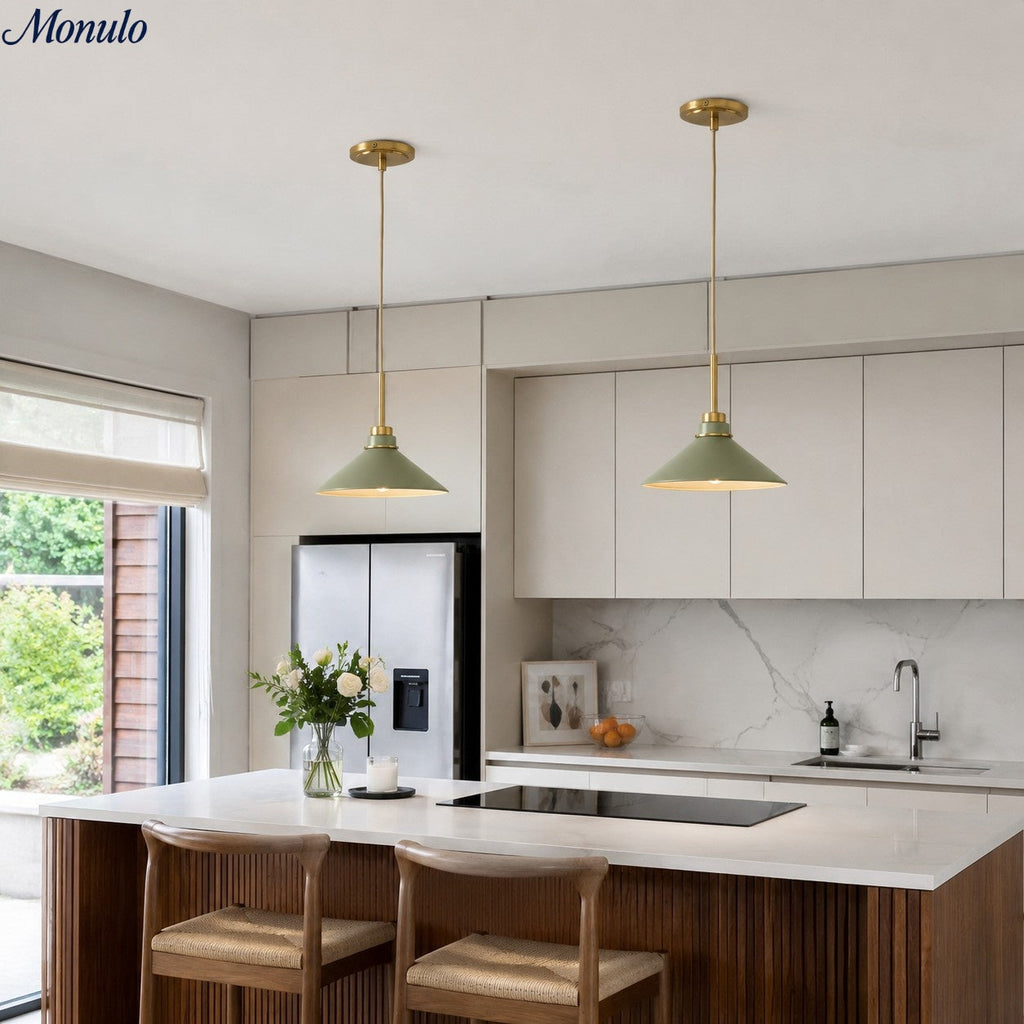 Cone-Shaped Pendant Lamp in Country Style - Dimmable - For Kitchen and Hall - Scandinavian Inspired - Modern Farmhouse Lighting - Lamylie