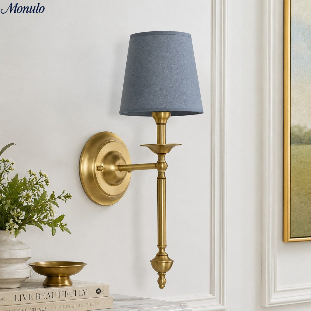 Stoffwandleuchte mit Vintage-Kupfer-Finish | Atmosphärische Beleuchtung für Flur, Schlafzimmer und Wohnzimmer - Lamylie