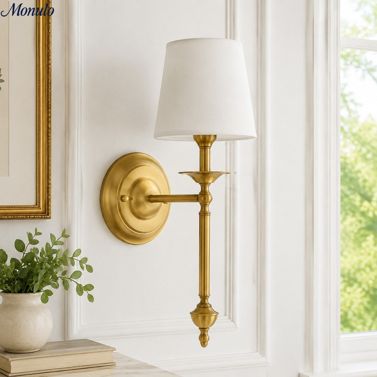 Fabric Wall Lamp with Vintage Copper Finish | Atmospheric Lighting for Hall, Bedroom, and Living Room - Lamylie
