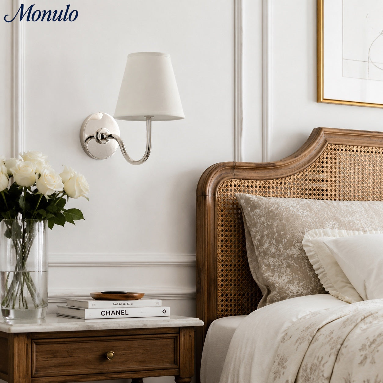 Wall Lamp with Pleated Fabric Shade | Classic Lighting for Bedroom and Living Room - Lamylie