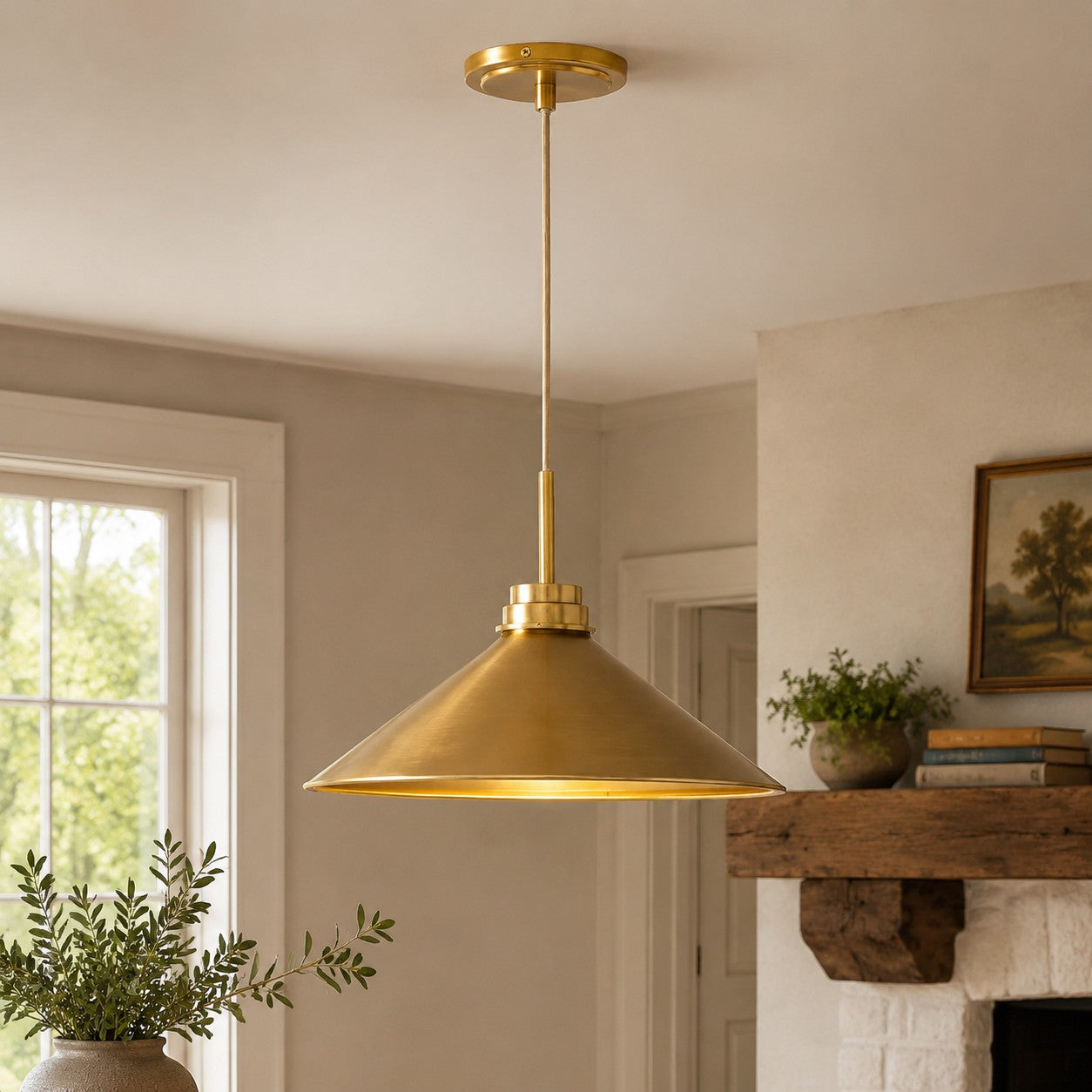 Cone-Shaped Pendant Lamp in Country Style - Dimmable - For Kitchen and Hall - Scandinavian Inspired - Modern Farmhouse Lighting - Lamylie