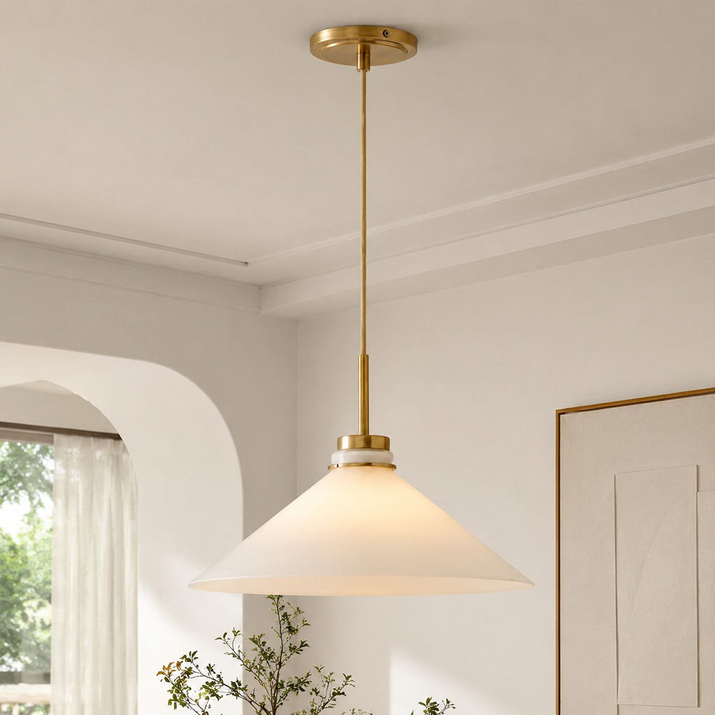 Cone-Shaped Pendant Lamp in Country Style - Dimmable - For Kitchen and Hall - Scandinavian Inspired - Modern Farmhouse Lighting - Lamylie