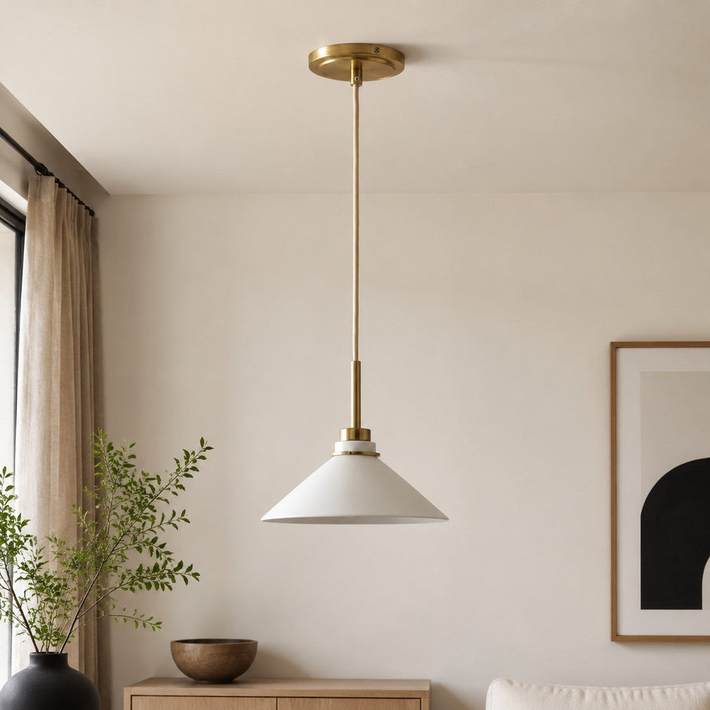 Cone-Shaped Pendant Lamp in Country Style - Dimmable - For Kitchen and Hall - Scandinavian Inspired - Modern Farmhouse Lighting - Lamylie