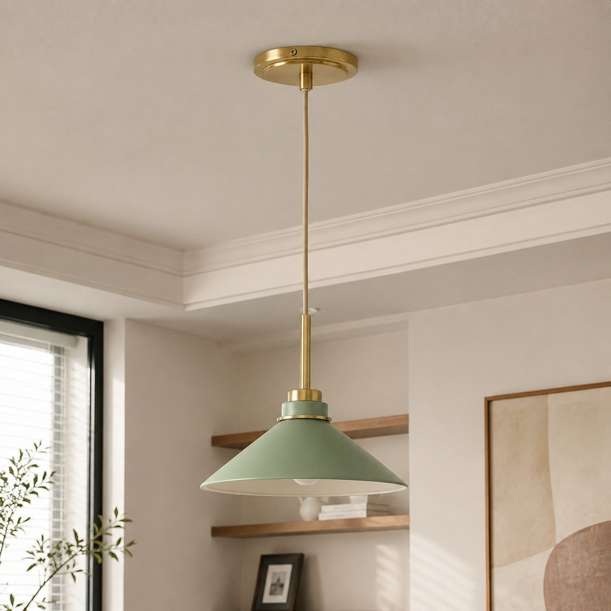 Cone-Shaped Pendant Lamp in Country Style - Dimmable - For Kitchen and Hall - Scandinavian Inspired - Modern Farmhouse Lighting - Lamylie