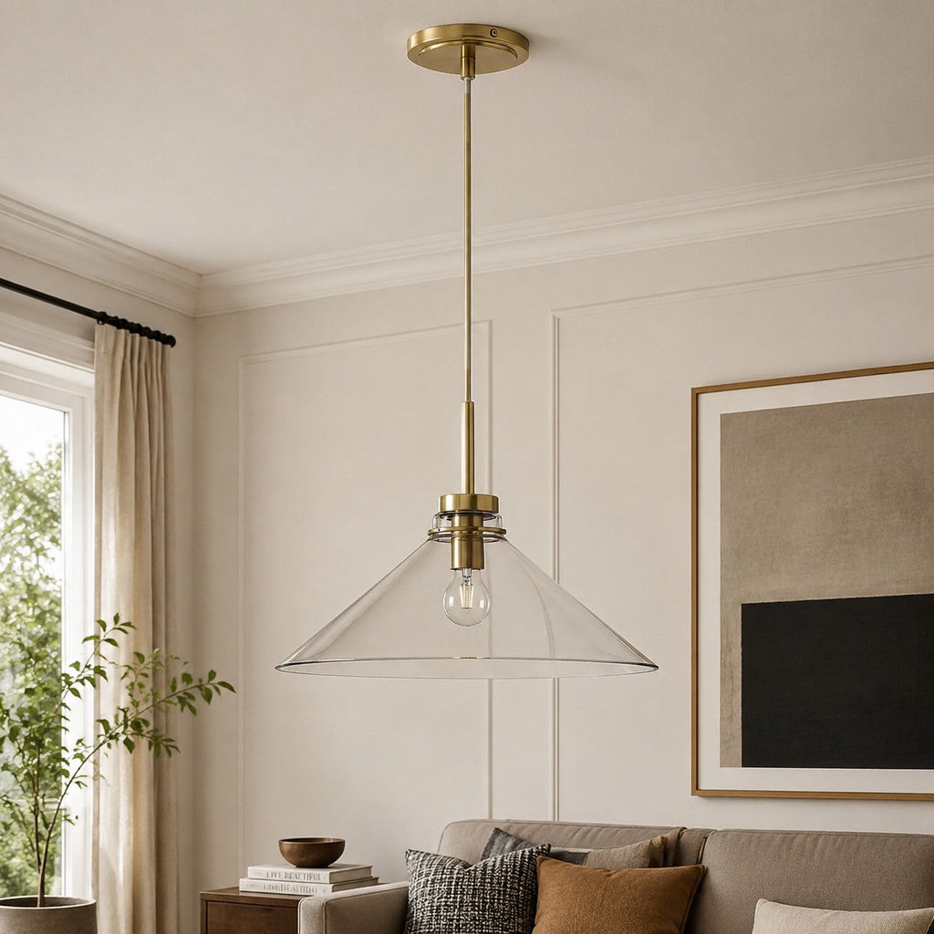 Cone-Shaped Pendant Lamp in Country Style - Dimmable - For Kitchen and Hall - Scandinavian Inspired - Modern Farmhouse Lighting - Lamylie