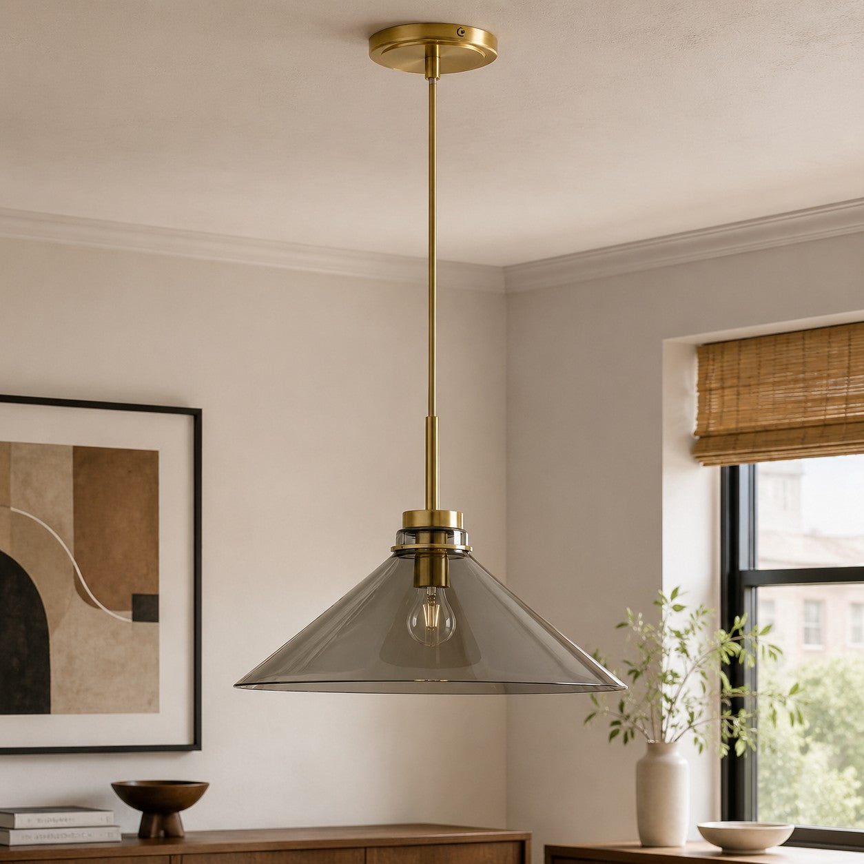 Cone-Shaped Pendant Lamp in Country Style - Dimmable - For Kitchen and Hall - Scandinavian Inspired - Modern Farmhouse Lighting - Lamylie