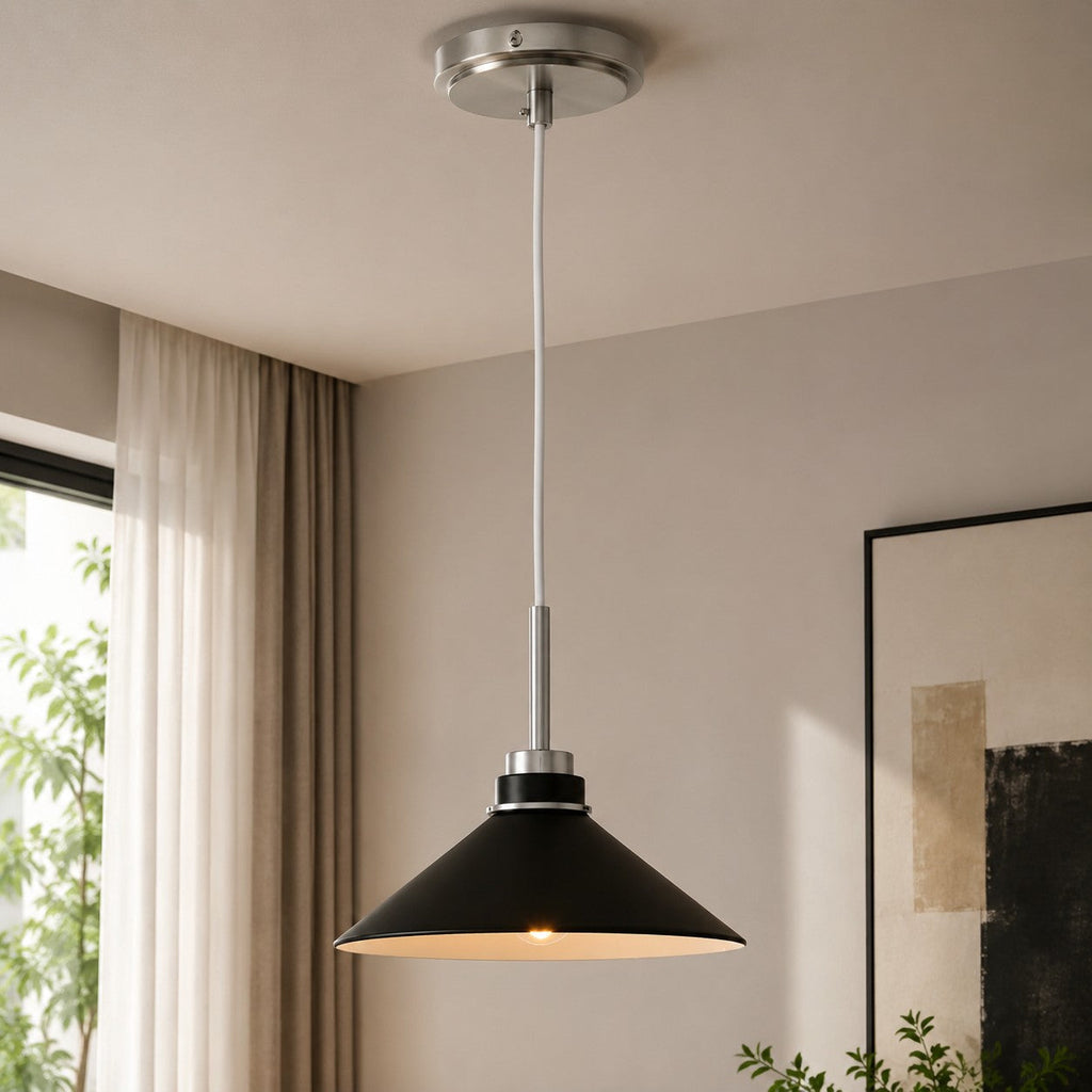 Cone-Shaped Pendant Lamp in Country Style - Dimmable - For Kitchen and Hall - Scandinavian Inspired - Modern Farmhouse Lighting - Lamylie