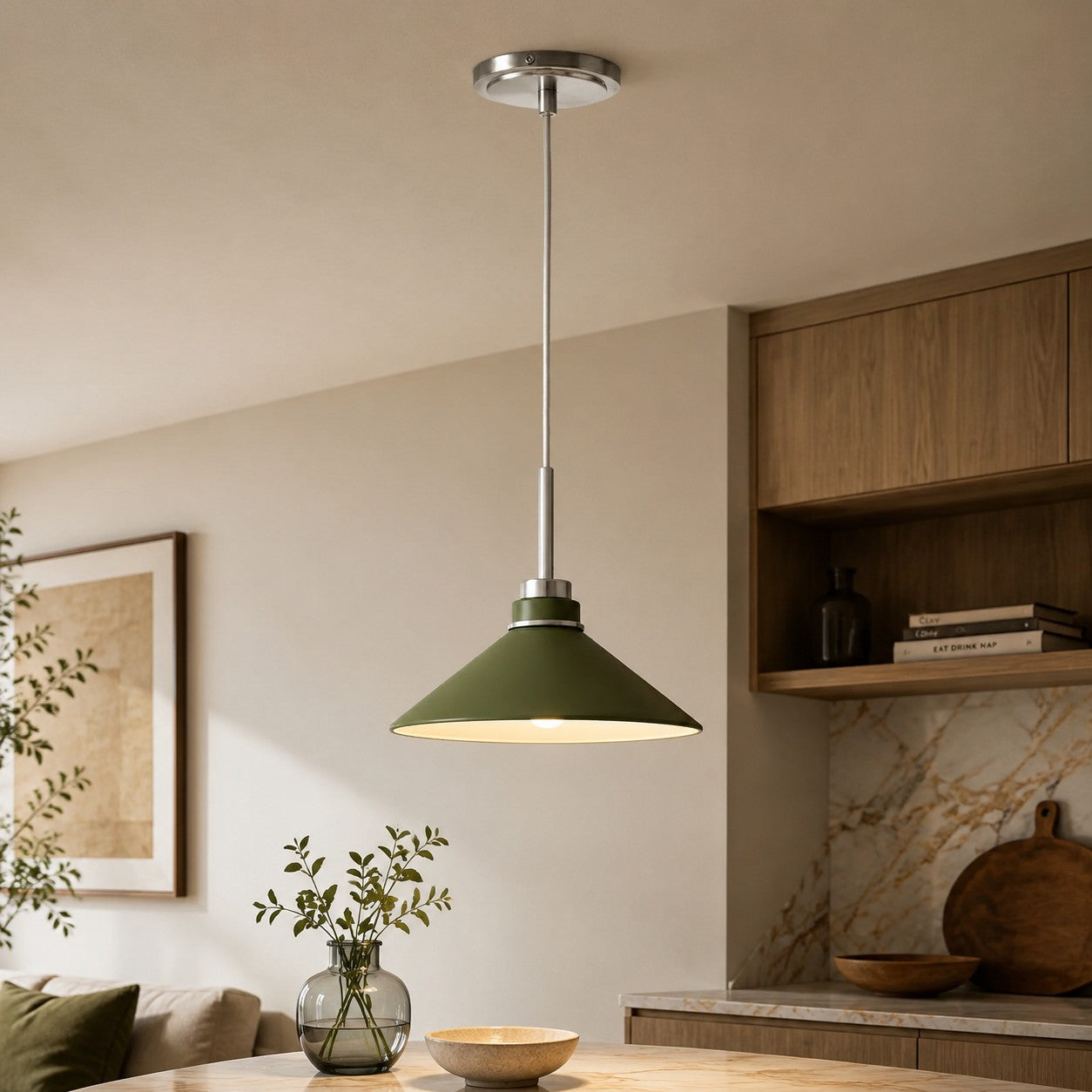 Cone-Shaped Pendant Lamp in Country Style - Dimmable - For Kitchen and Hall - Scandinavian Inspired - Modern Farmhouse Lighting - Lamylie