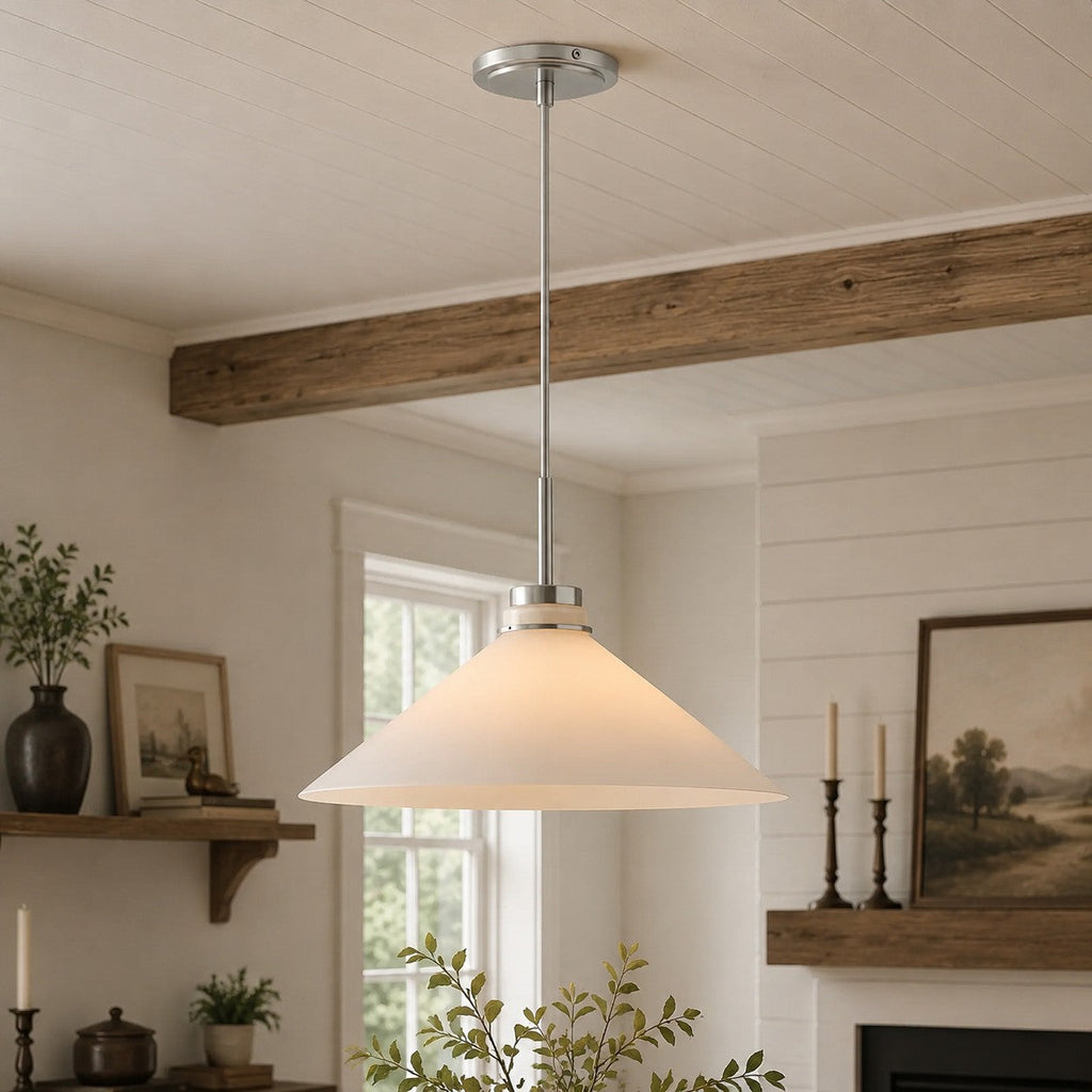 Cone-Shaped Pendant Lamp in Country Style - Dimmable - For Kitchen and Hall - Scandinavian Inspired - Modern Farmhouse Lighting - Lamylie