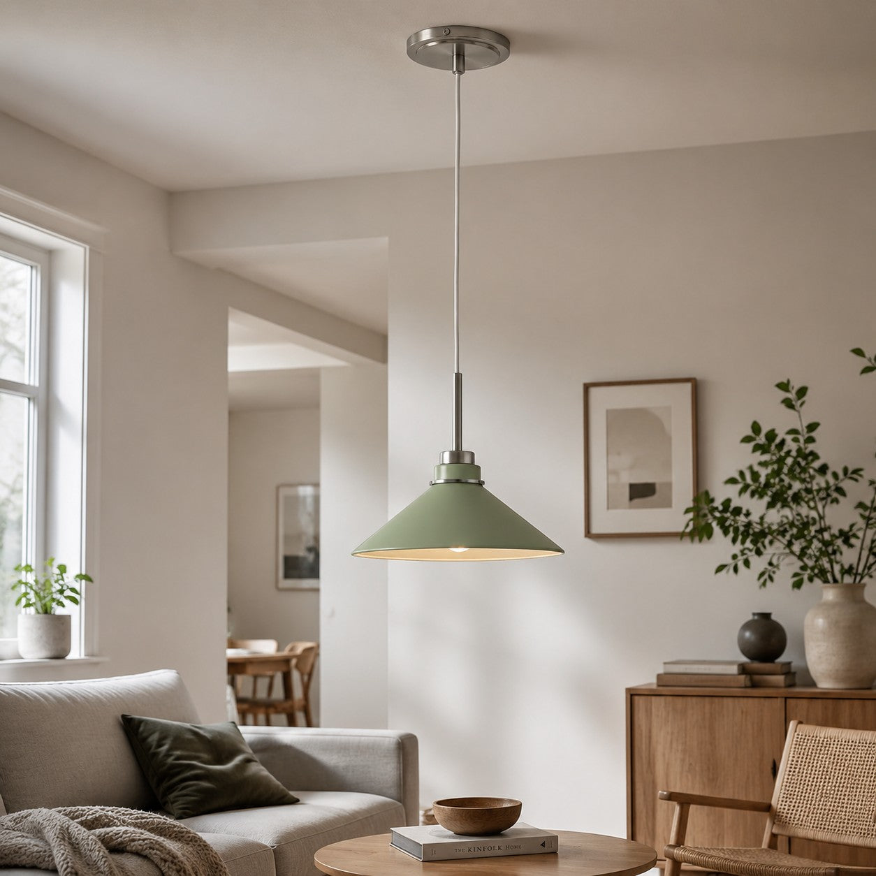 Cone-Shaped Pendant Lamp in Country Style - Dimmable - For Kitchen and Hall - Scandinavian Inspired - Modern Farmhouse Lighting - Lamylie
