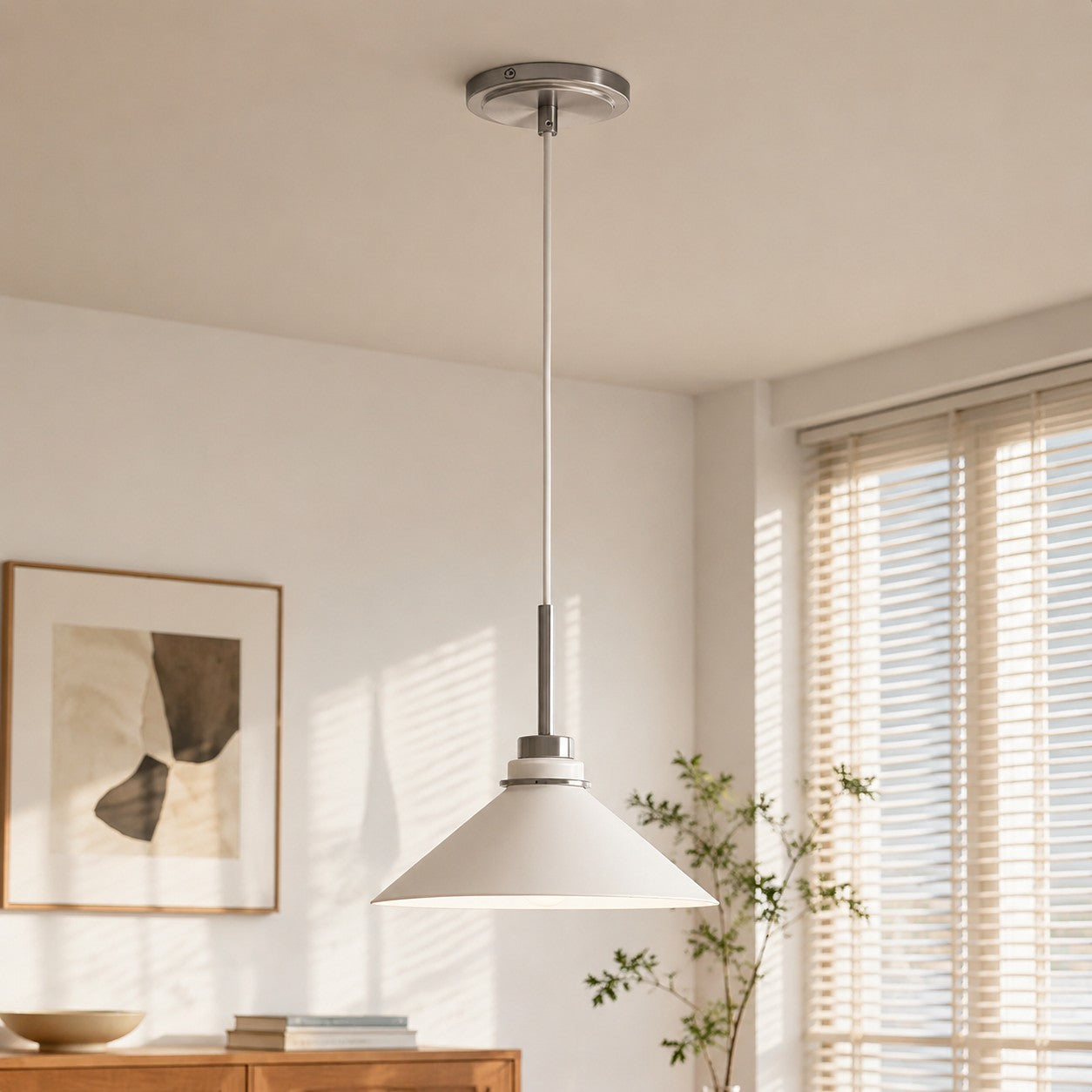 Cone-Shaped Pendant Lamp in Country Style - Dimmable - For Kitchen and Hall - Scandinavian Inspired - Modern Farmhouse Lighting - Lamylie