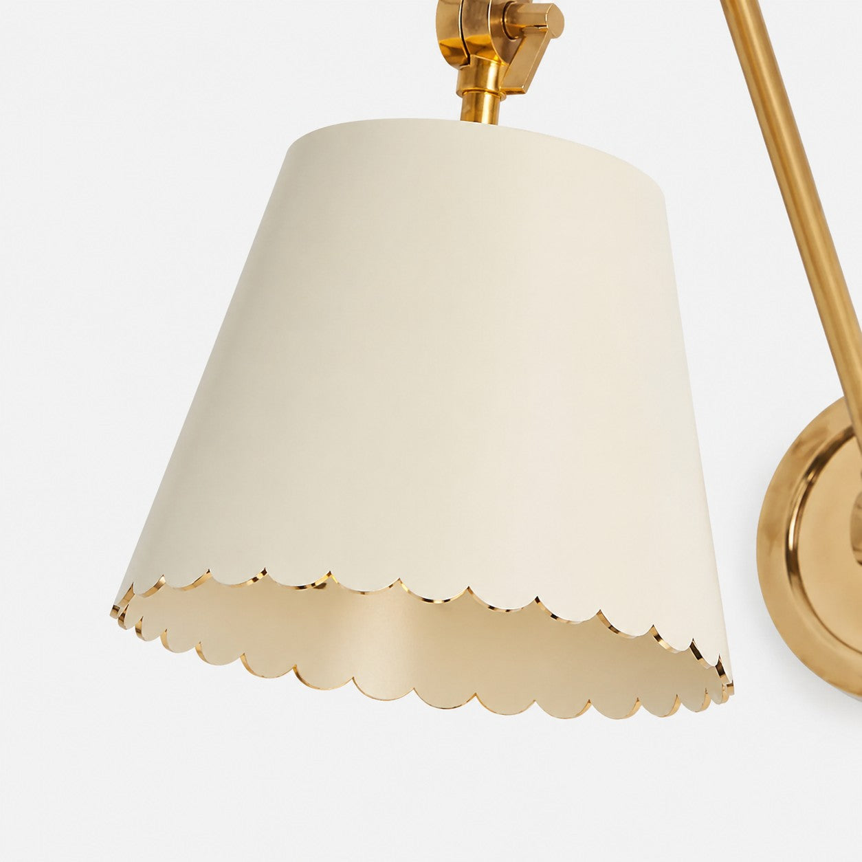 Wall Lamp with Scalloped Shade | Modern Rustic Lighting for Bedroom and Living Spaces - Lamylie