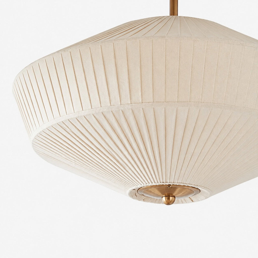 Semi-Flush Ceiling Lamp Metal Fabric Shade Streamlined Design Contemporary Lighting Living Room Bedroom Scandinavian Interior Vintage Details - Lamylie