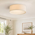 Ceiling Lamp with Linen Shade | Drum Shape Ø30/45cm | Modern Scandinavian Design | Elegant Lighting for Living Room Bedroom Dining Room - Lamylie
