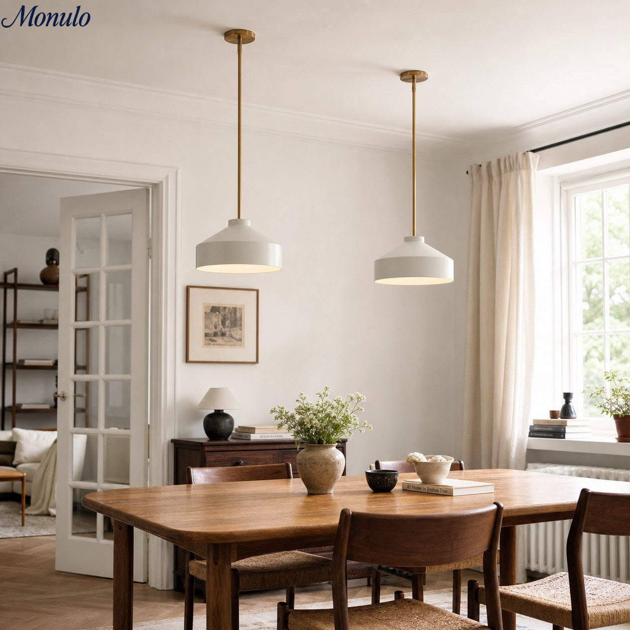 Scandinavian Pendant Lamp | Modern Metal Designer Lamp in Matte Finish | Stylish Pendant Lighting for Dining Room Kitchen Living Room - Lamylie