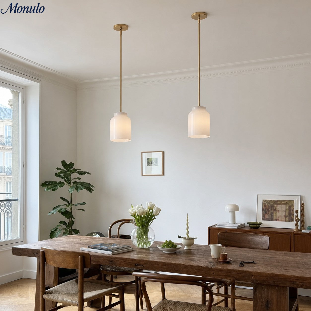 Scandinavian Pendant Lamp | Modern Metal Designer Lamp in Matte Finish | Stylish Pendant Lighting for Dining Room Kitchen Living Room - Lamylie