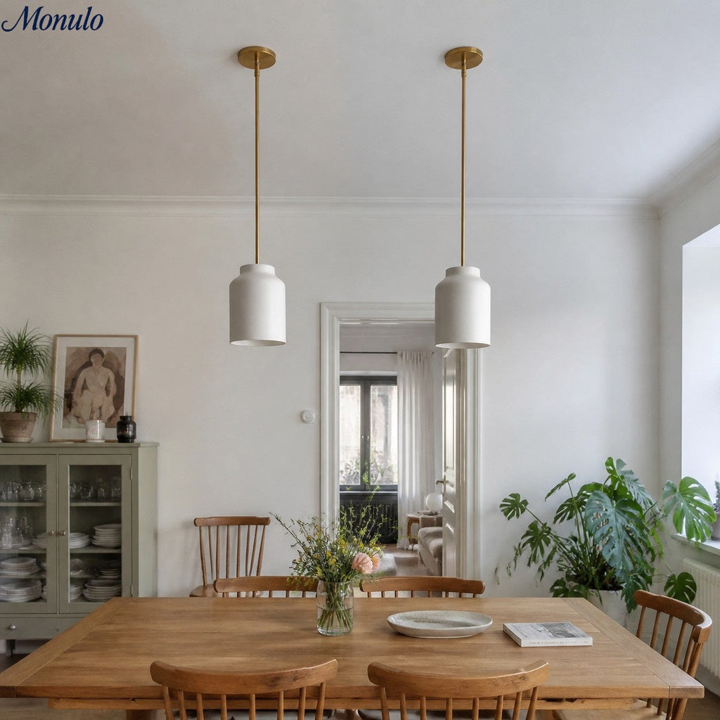 Scandinavian Pendant Lamp | Modern Metal Designer Lamp in Matte Finish | Stylish Pendant Lighting for Dining Room Kitchen Living Room - Lamylie