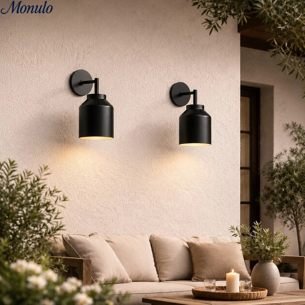 Industrielle Außen-Wandlampe Metall IP44 Spritzwassergeschützt Moderne Fassadenbeleuchtung Schwarz Bronze Kupfer 19 cm 41 cm - Lamylie