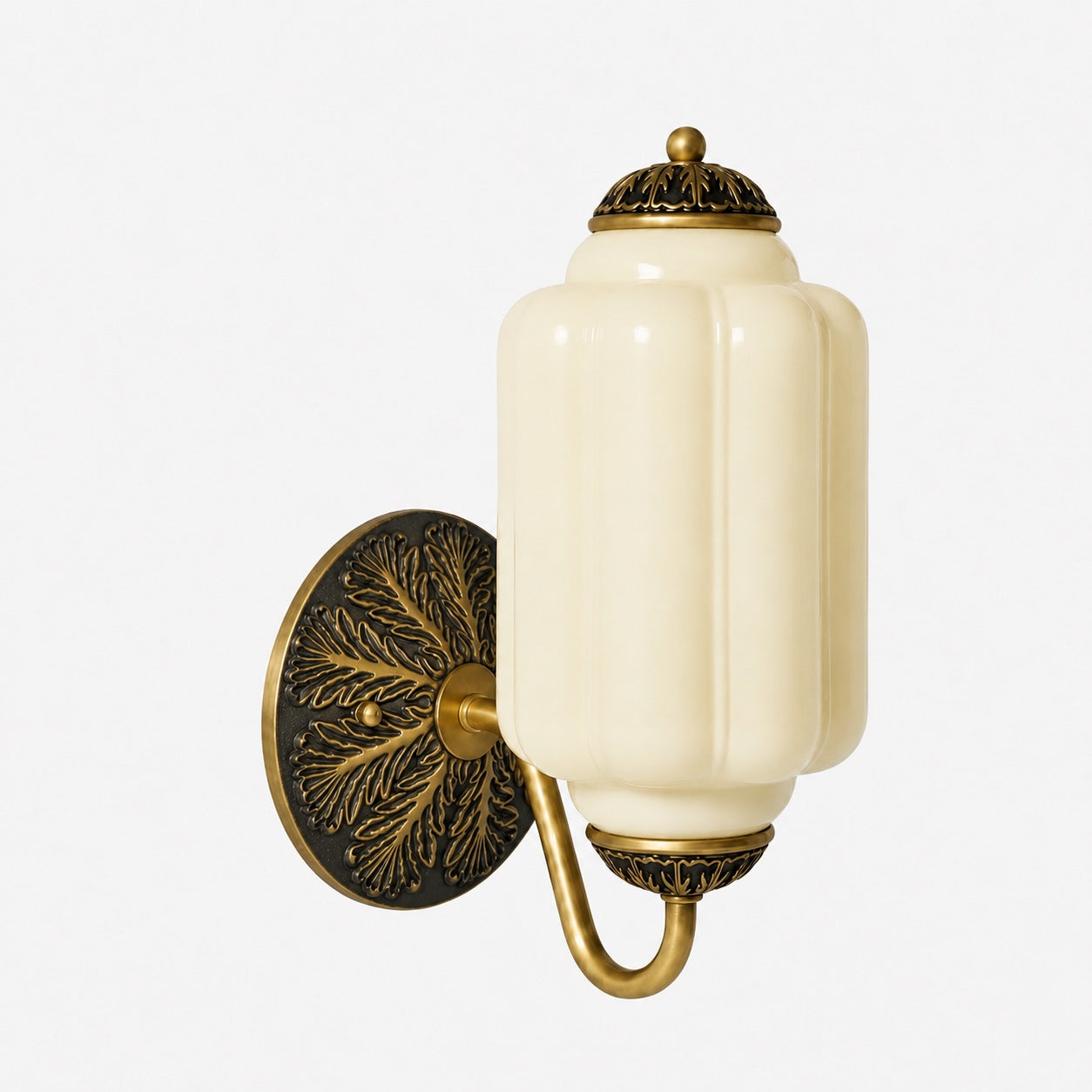 Milk Glass Wall Lamp Eloise for Hall and Bedroom | Vintage Wall Lighting with Milky White Glass - Lamylie