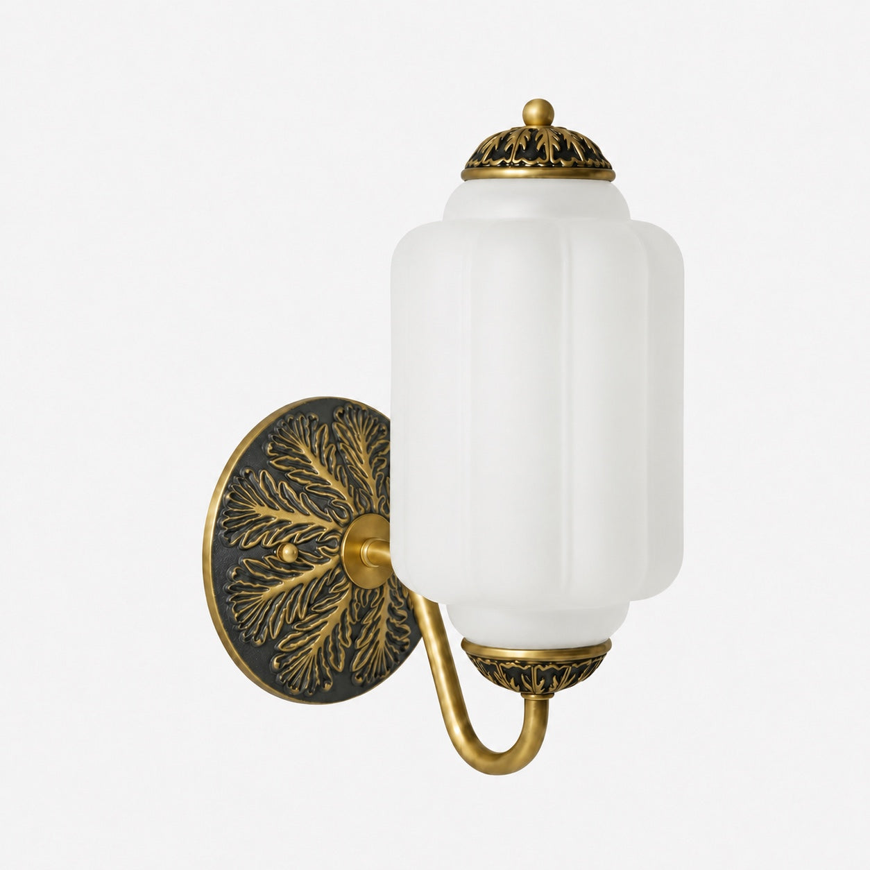 Milk Glass Wall Lamp Eloise for Hall and Bedroom | Vintage Wall Lighting with Milky White Glass - Lamylie
