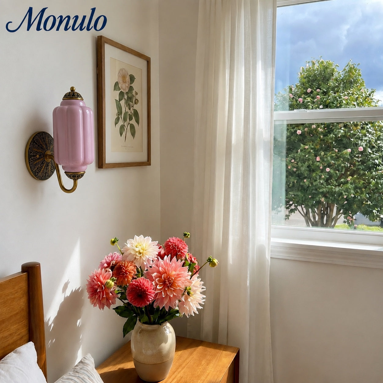 Eloise Vintage Wandleuchte aus Milchglas mit gewelltem Rand - Moderne Akzentbeleuchtung für Bad und Schlafzimmer