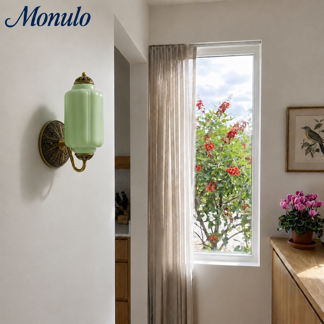 Eloise Vintage Wandleuchte aus Milchglas mit gewelltem Rand - Moderne Akzentbeleuchtung für Bad und Schlafzimmer