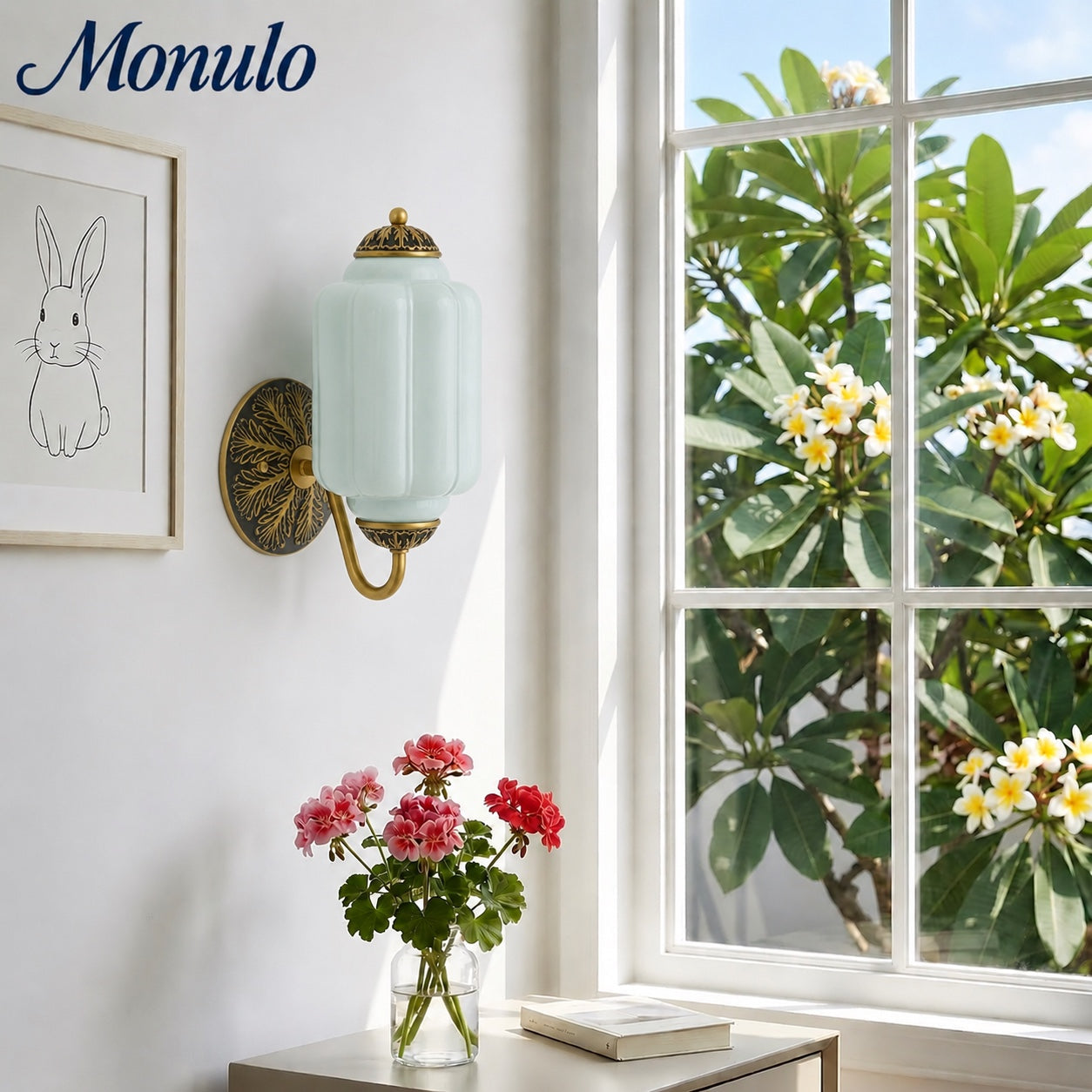 Eloise Vintage Wandleuchte aus Milchglas mit gewelltem Rand - Moderne Akzentbeleuchtung für Bad und Schlafzimmer