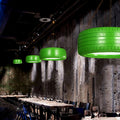 Industrial Pendant Lamp Tire Rubber with Chain for Bar | Creative Lighting Green Yellow Pink Red Blue - Lamylie