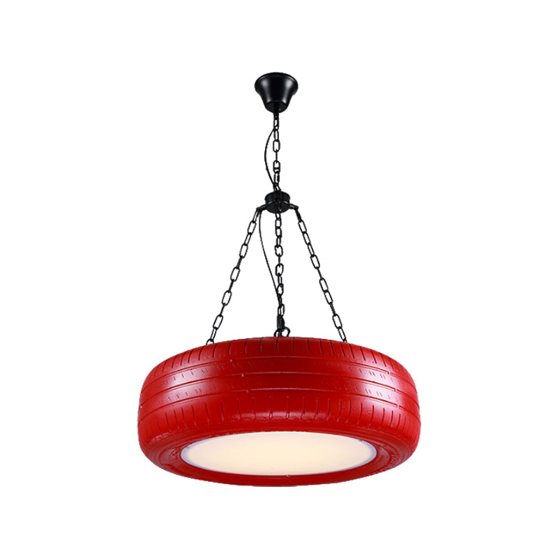 Industrial Pendant Lamp Tire Rubber with Chain for Bar | Creative Lighting Green Yellow Pink Red Blue - Lamylie