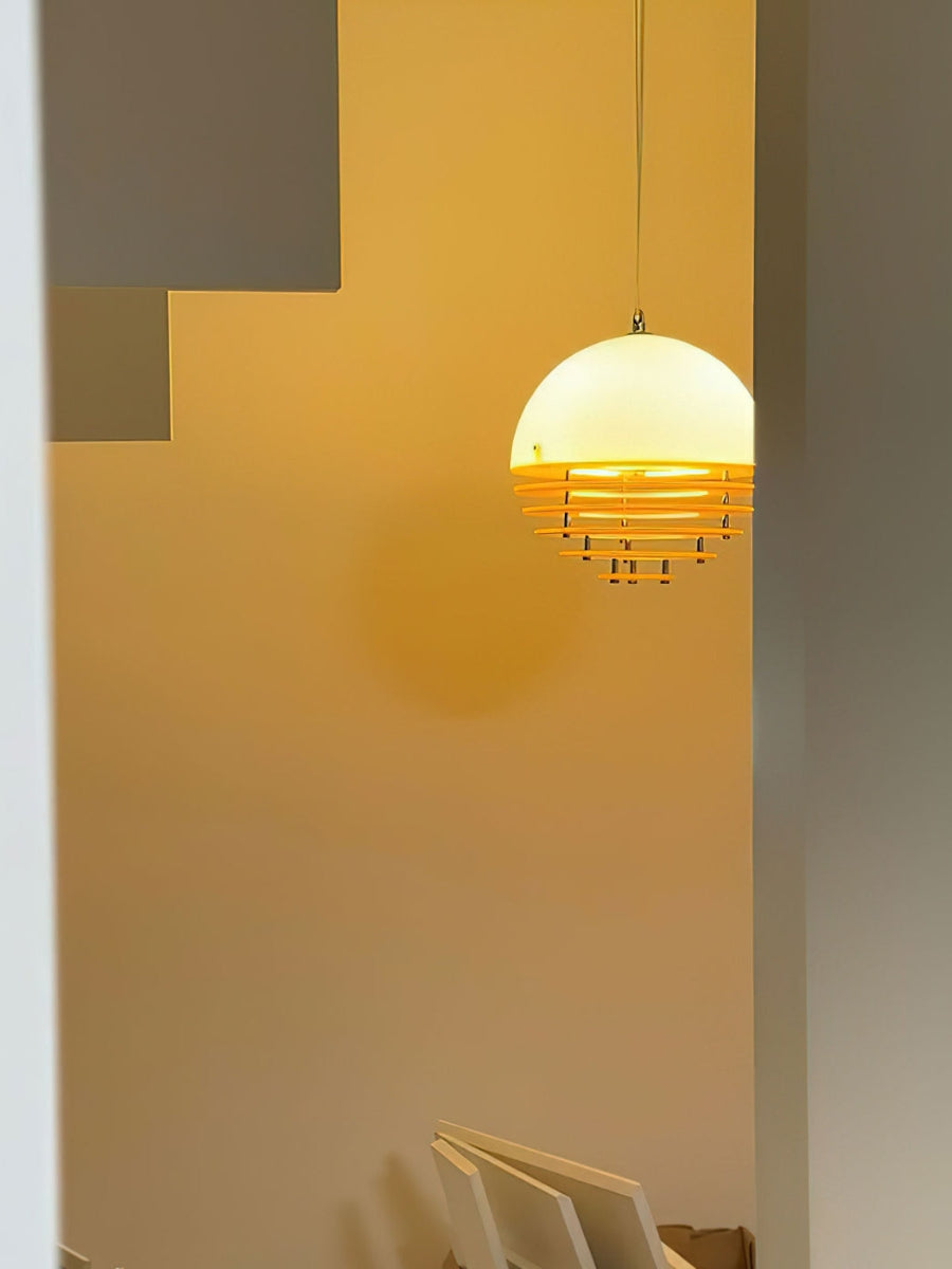 Stylish Pendant Lamp Bauhaus Design Orange-White Ambient Lighting for Modern Interiors - Lamylie