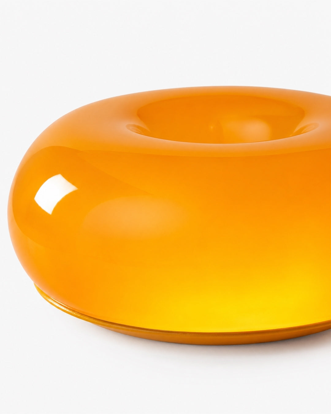 NARA Skulpturale Donut-Lampe mit 3 Farbtemperaturen | Dimmbar Glas-Tischlampe Bauhaus-Design Touch-Steuerung Wandmontierbar Ambientebeleuchtung - Lamylie