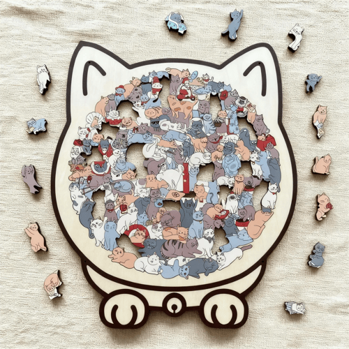Calming Wooden Puzzle for Cat Lovers - Lamylie