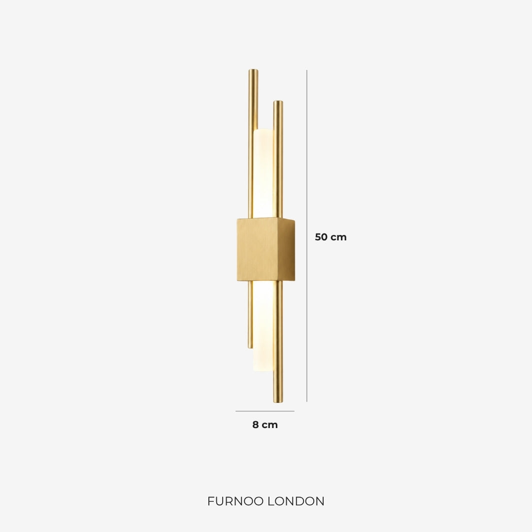 Scandinavian Minimalist Wall Lamp | Modern Vertical Design with Directed LED Lighting | Black Gold - Lamylie
