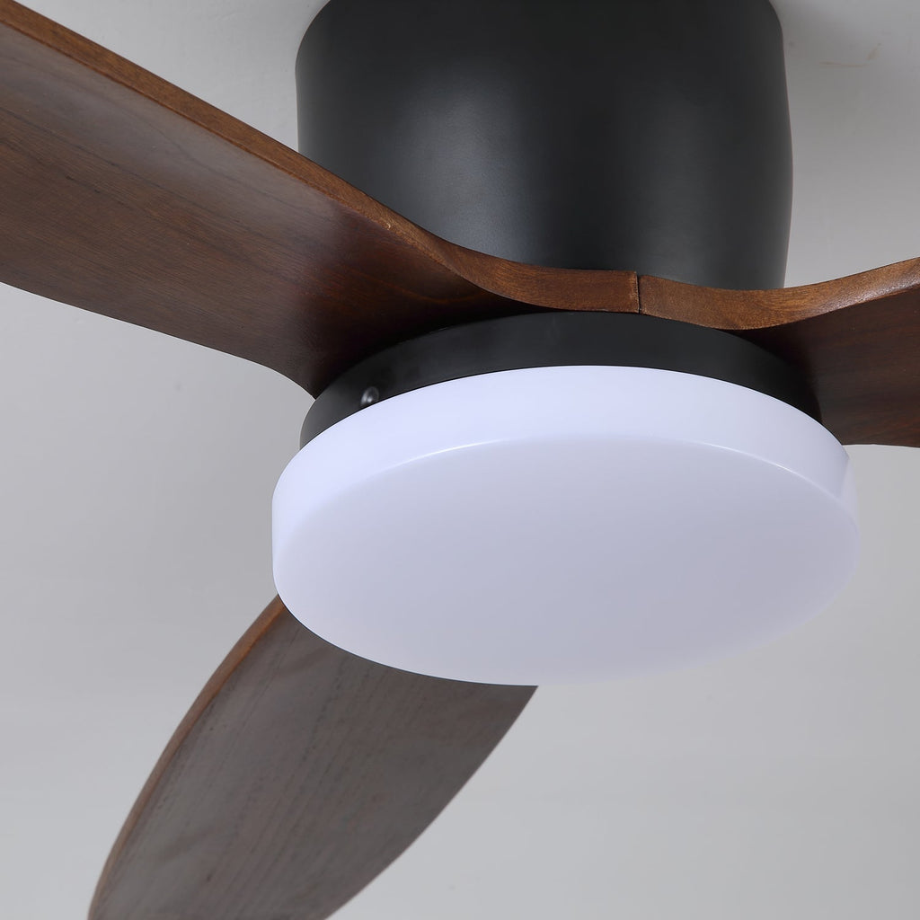 مروحة سقف بإضاءة أثِيرس | LED مدمج بقدرة 35W | 6 سرعات | جهاز تحكم عن بُعد | محرك هادئ | تصميم كلاسيكي | خشب داكن | لغرفة المعيشة وغرفة النوم - لاميلييه