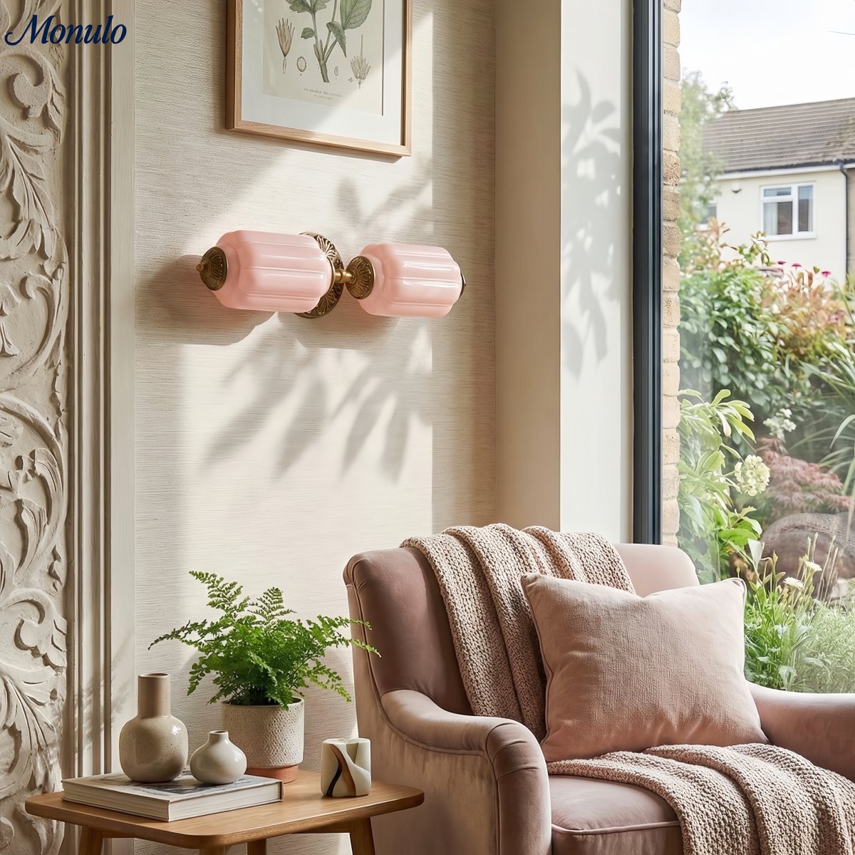 Vintage Glass Wall Lamp Horizontal Model Eloise Light Source for Living Room and Hallway - Lamylie