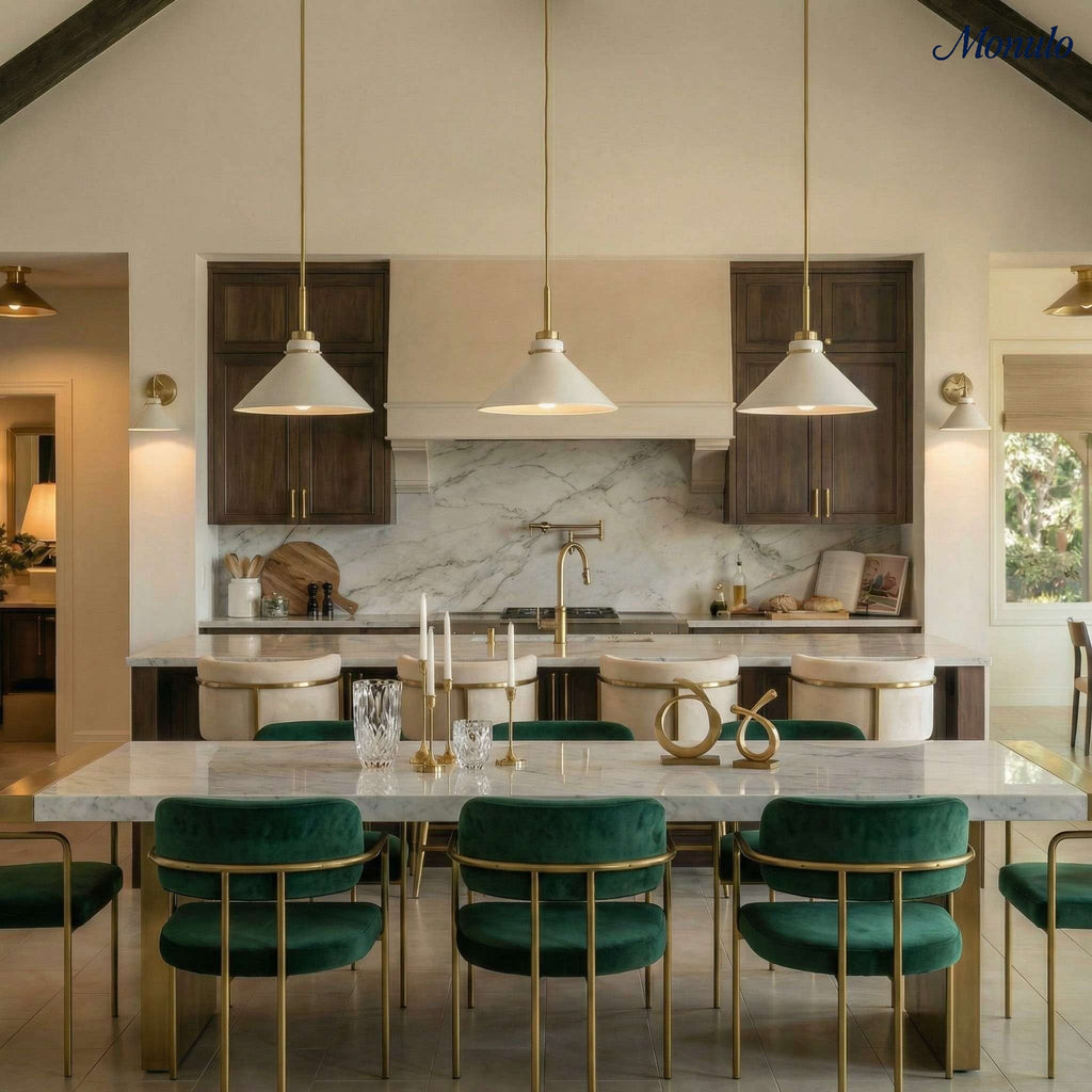 Cone-Shaped Pendant Lamp in Country Style - Dimmable - For Kitchen and Hall - Scandinavian Inspired - Modern Farmhouse Lighting - Lamylie