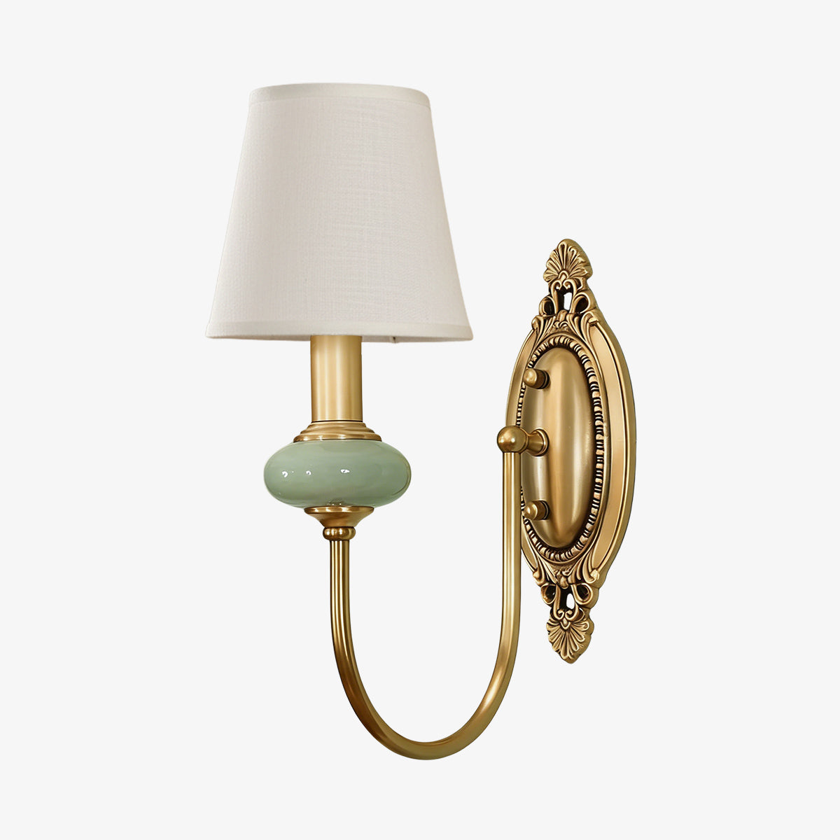Ceramic Wall Lamp with Fabric Shade - 1 or 2 Light Points - E27 - Various Colors & Styles - Lamylie