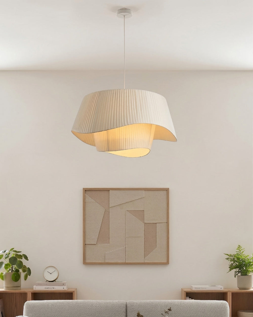 Moderne Tyvek Pendelleuchte Rundes Design Warmweiß Dimmbar Wohnzimmer Esszimmer Schlafzimmer Dekorative Deckenbeleuchtung - Lamylie