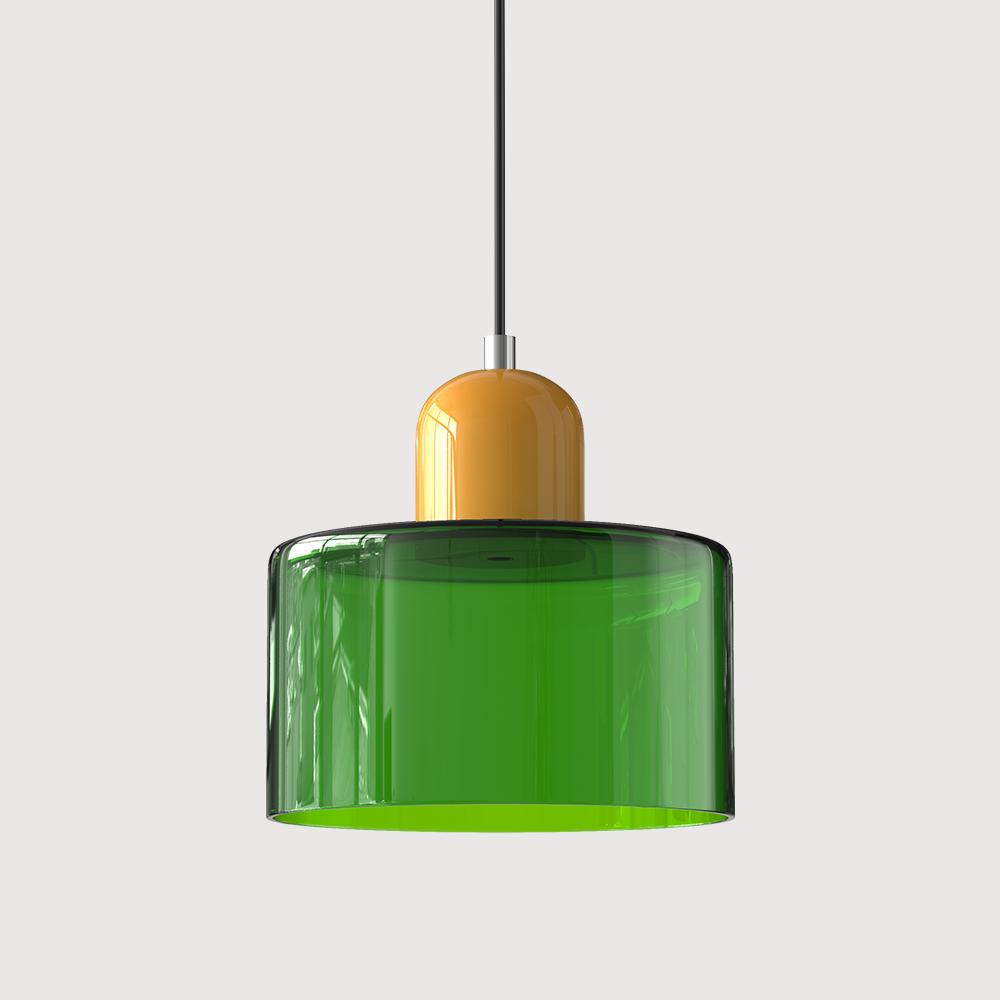 KORA Glass Pendant Lamp | Bauhaus Design Geometric Light | Adjustable | E27 | Scandinavian Interior Lighting - Lamylie