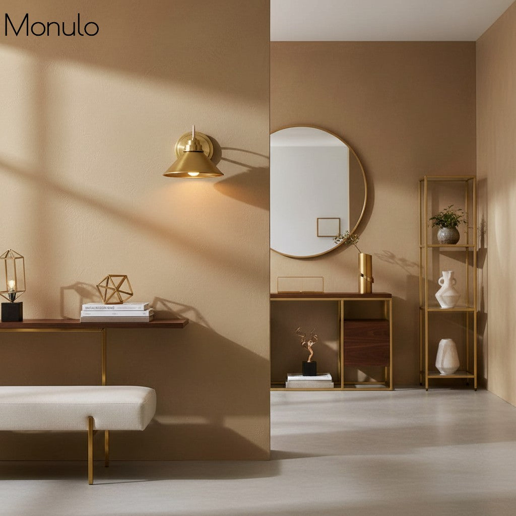 Globus Wandleuchte mit gebogenem Arm | Moderne Industriebeleuchtung für Bad, Schlafzimmer und Flur - Lamylie