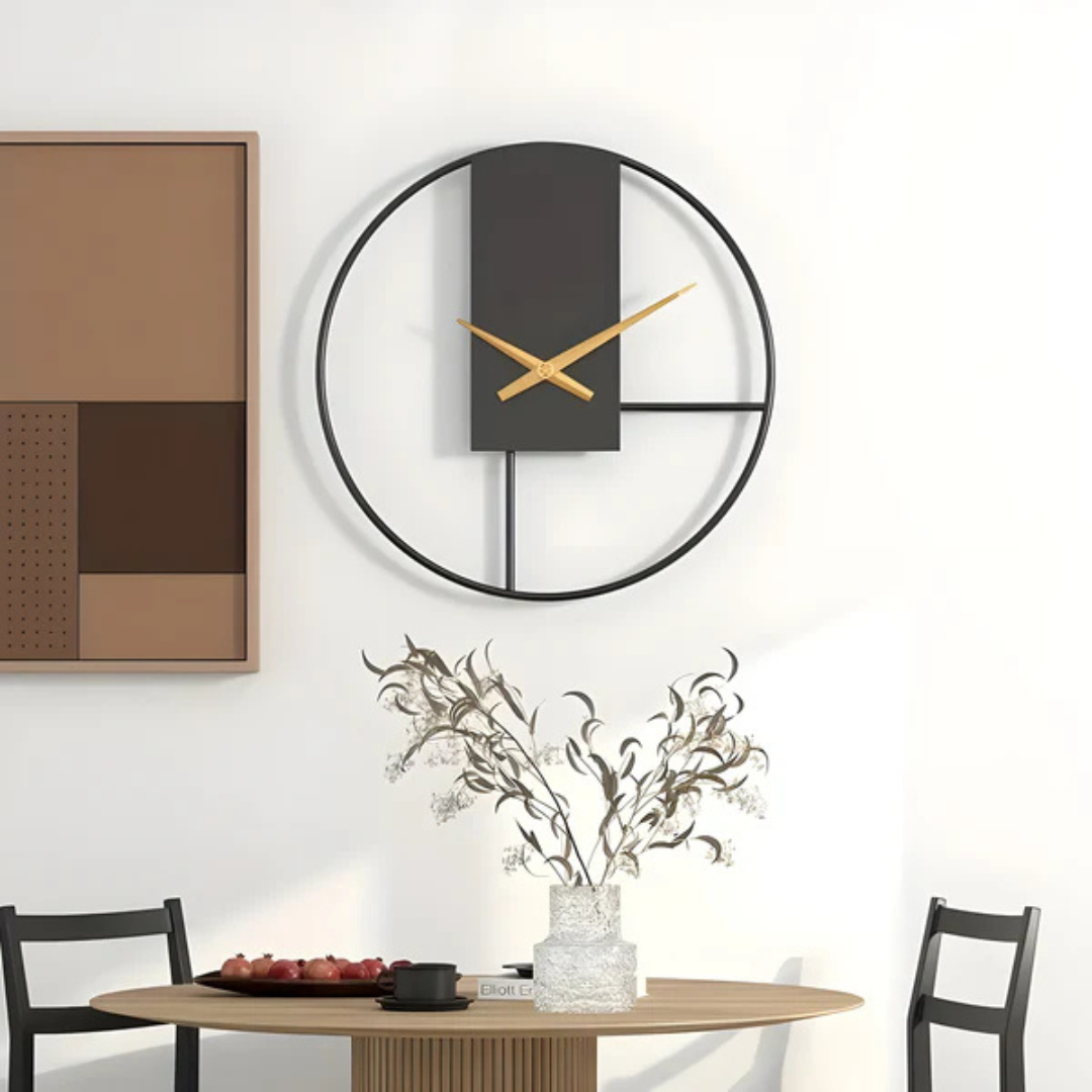 Ceas de perete mare, minimalist – design silențios pentru living - Lamylie