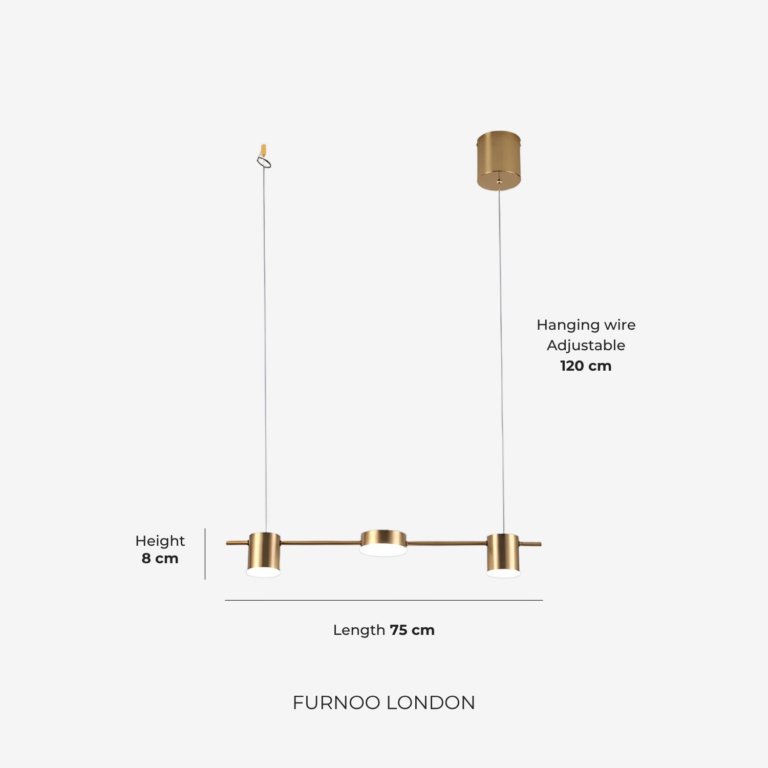 Linear LED Pendant Lamp Helios | Modern Lighting with Metal and Acrylic for Dining Room and Living Room - Lamylie