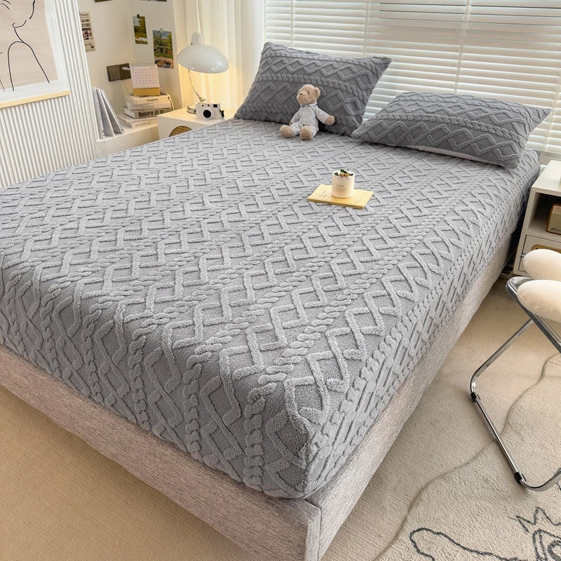 Set di copripiumino di lusso in velluto color latte, morbido, caldo, traspirante, reversibile, lavabile in lavatrice e resistente, matrimoniale king size - Lamylie